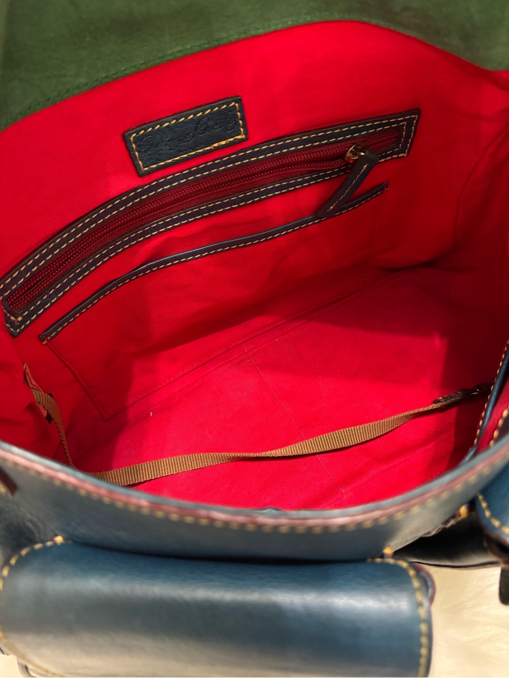 Dooney & Bourke Blue Leather Satchel Messenger Shoulder Bag - Picture 9 of 14